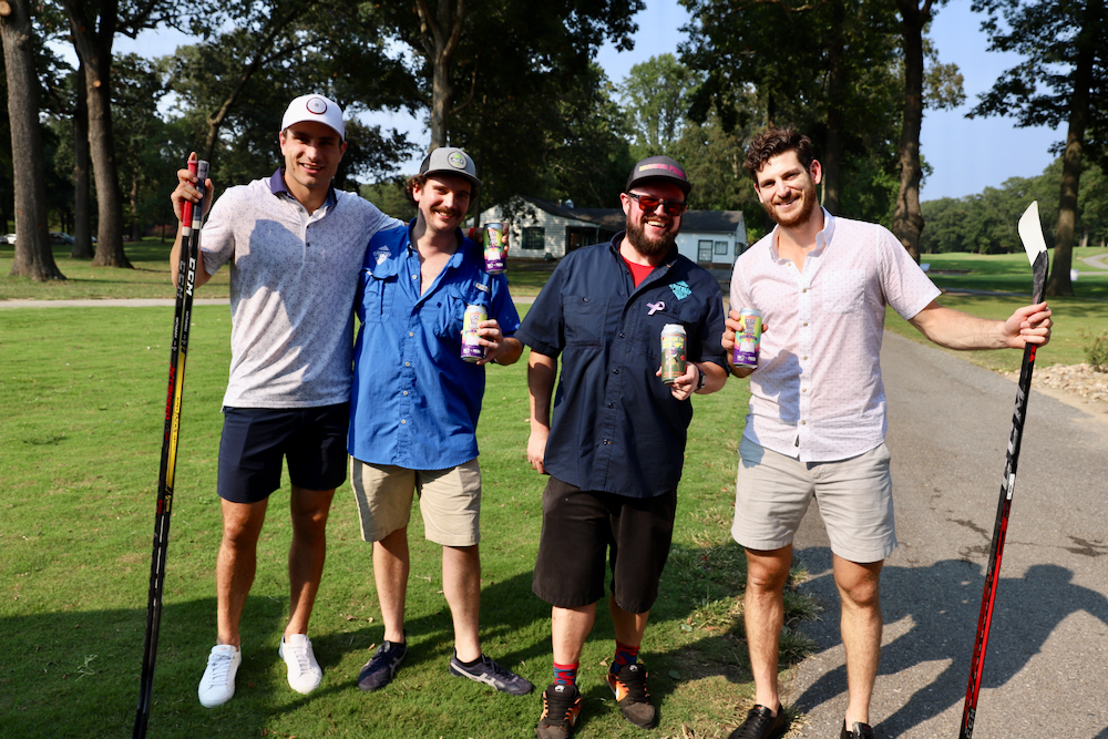 Garnet Hathaway and Nic Dowd with the Pherm Brewing fellas.