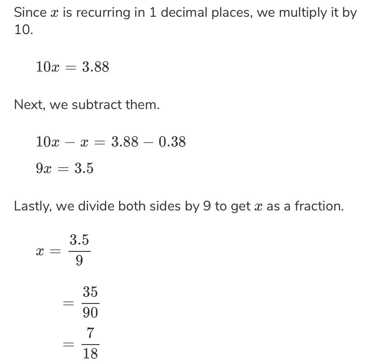 -0.38 (8 repeating) written as a fraction is ...