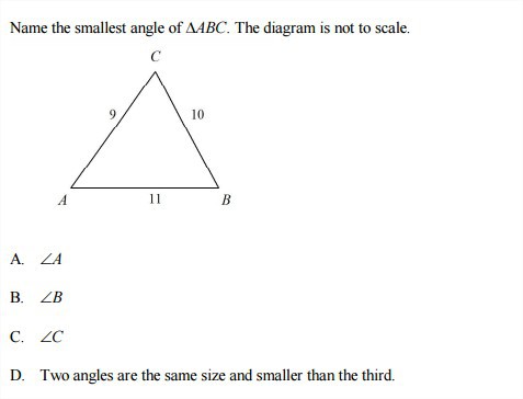 33 Name The Smallest Angle Of Aabc The Diagram Is Chegg It would be an acute angle because a right angle is just like too one above.