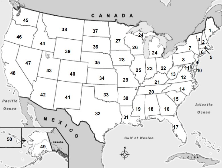 Numbered States Unlocking The US Map 