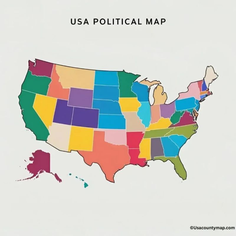 United States Political Map Mapsof Net - Download Artistic City Photo | 8K