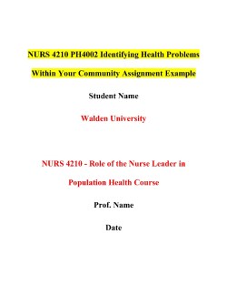 NURS 4210 PH4002 Identifying Health Problems Within Your Community Paper Example