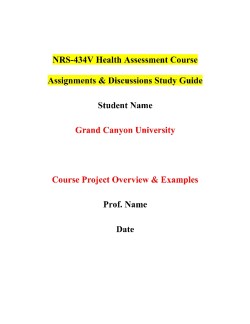 NRS-434V Health Assessment Course Assignments & Discussions Study Guide