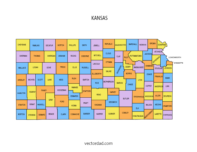 Printable Kansas County Map Printable USA Map Kansas County Map Printable 