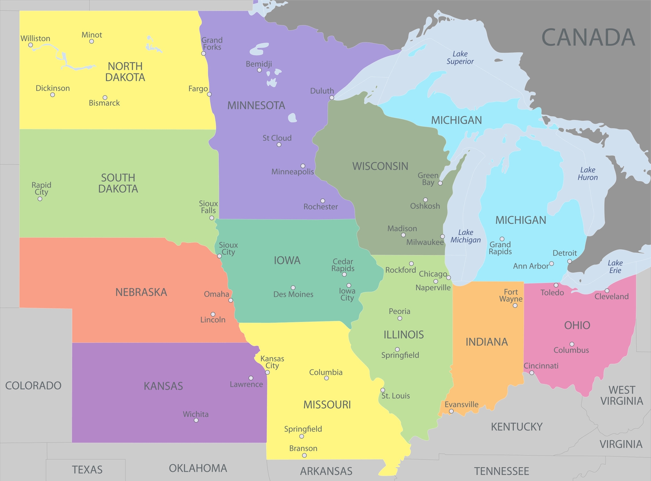 Printable Midwest Map Printable USA Map Printable Midwest Map 