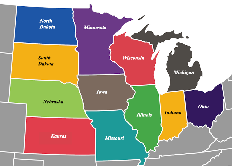 Printable Midwest Map Printable USA Map Printable Midwest Map 