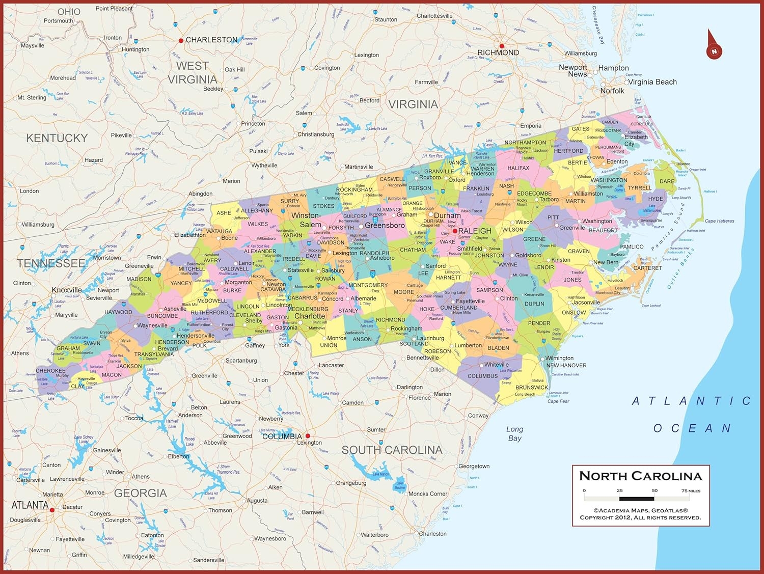 Printable Nc Map Printable USA Map Printable Nc Map 