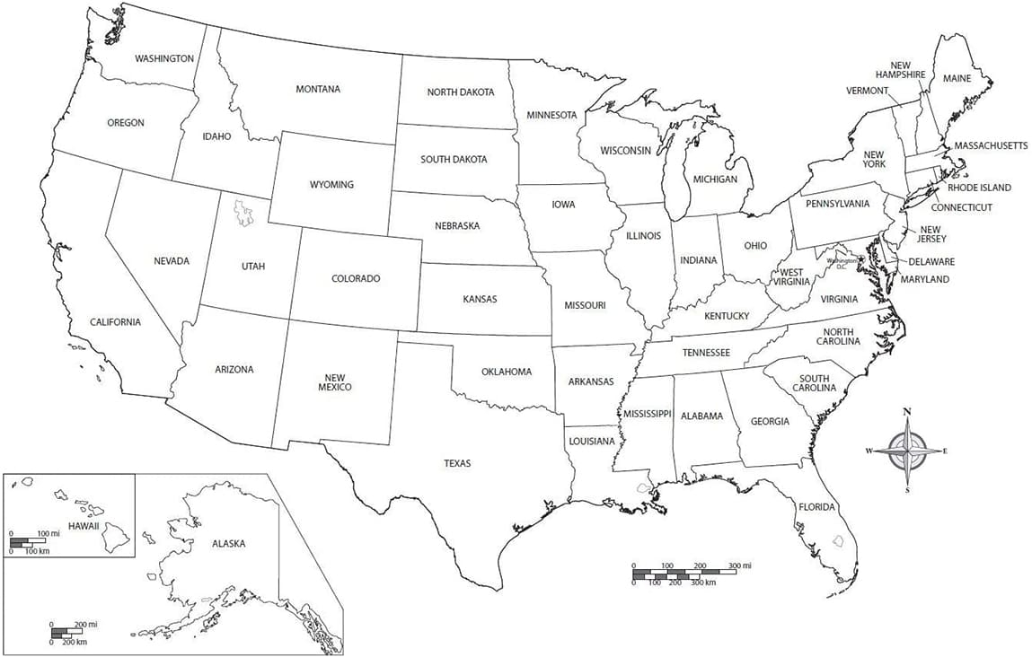 Labeled US Map Printable Printable USA Map Us Map Labeled Printable 1 