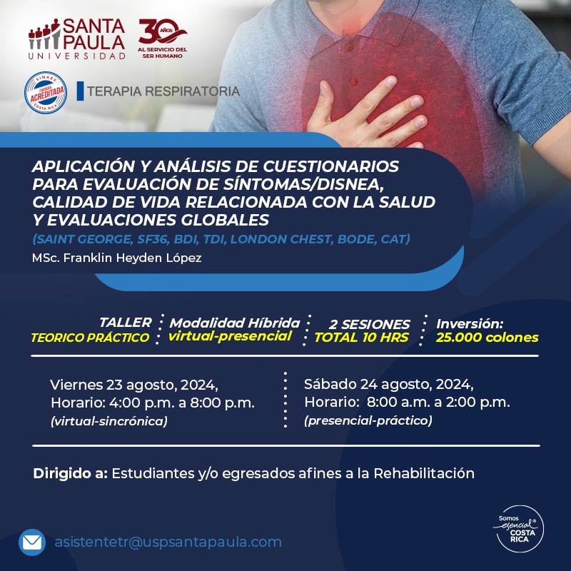 Aplicación y análisis de cuestionarios para evaluación de sintomas