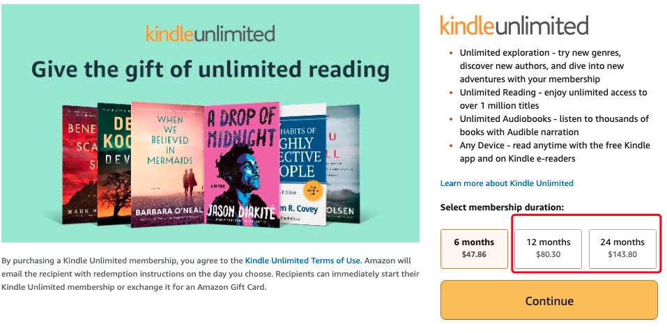 Amazon | Save up to 40% on Kindle Unlimited Subscriptions