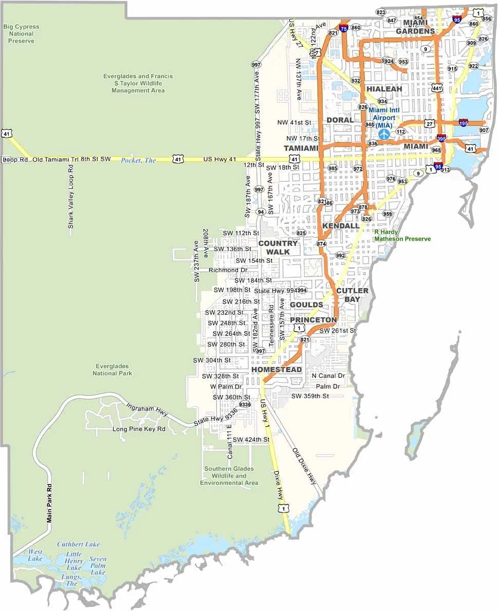 Broward County Map Florida US County Maps Miami Dade County Map Florida 
