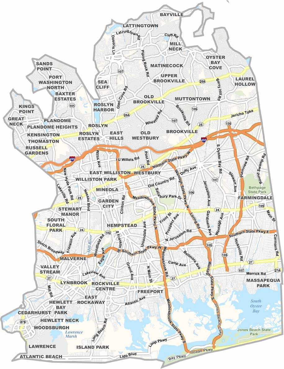 Suffolk County Map New York US Maps Nassau.