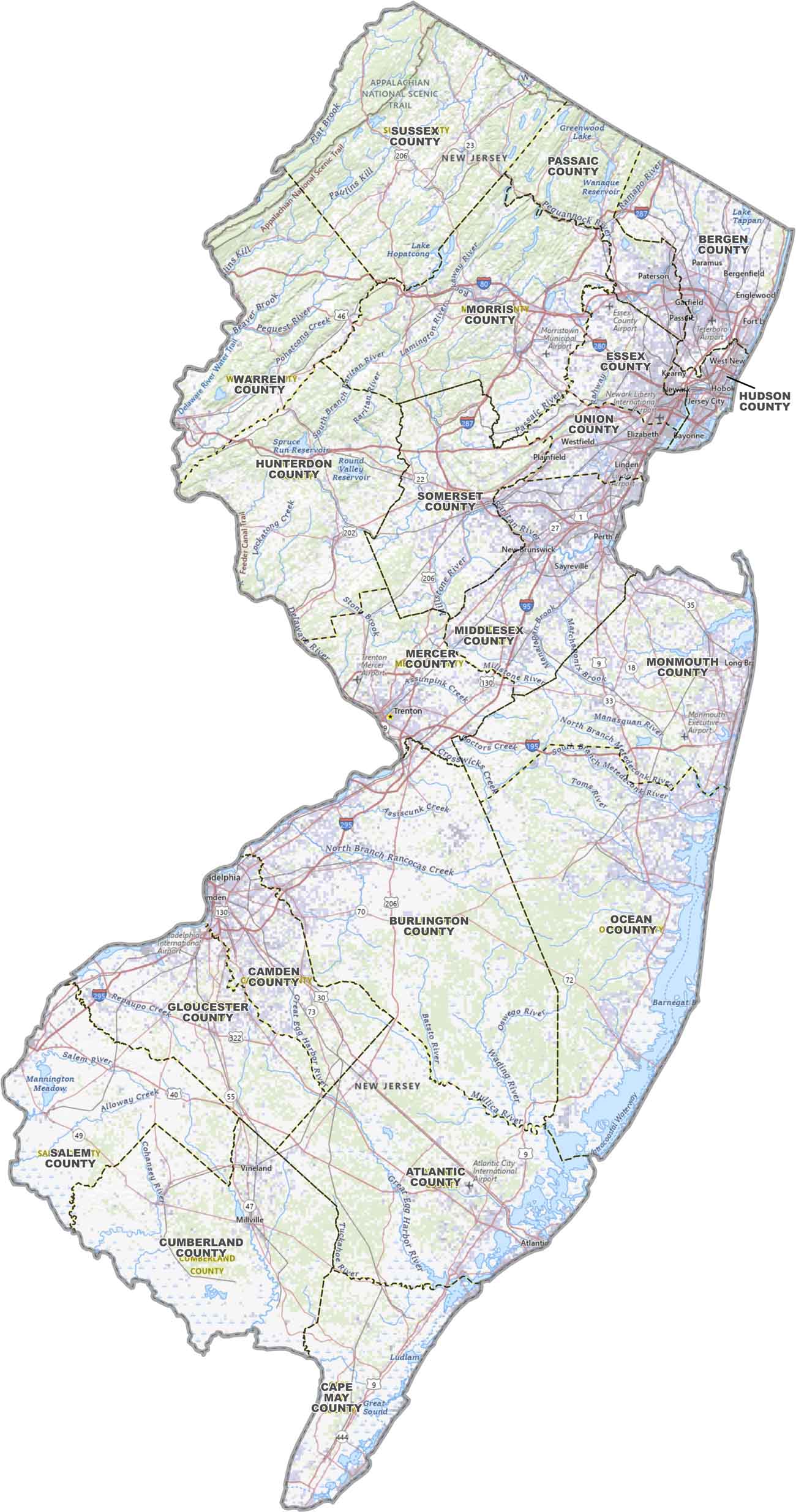 Nj Map With County Boundaries Hey Internet How About We NOT Be Dicks New Jersey Topographic.