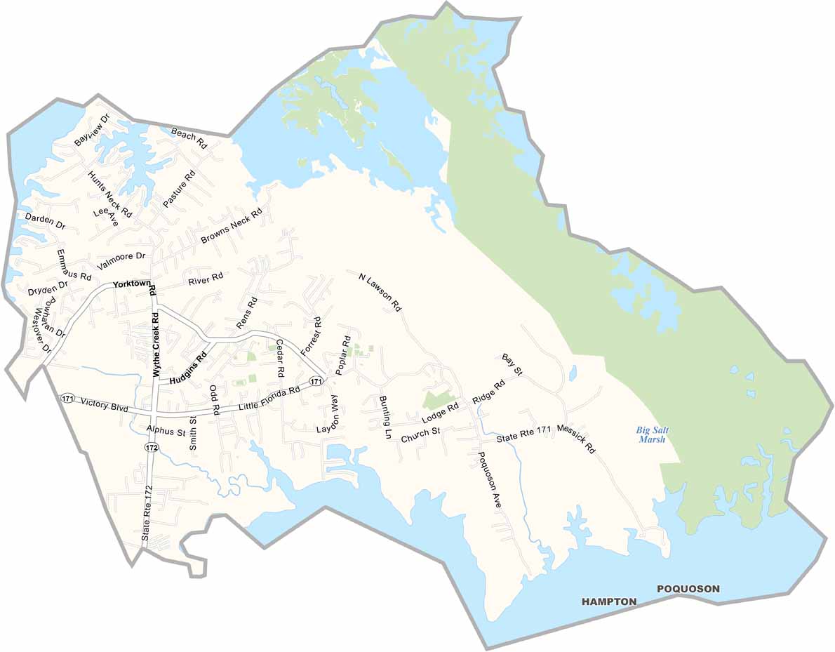 Poquoson City Map Virginia US County Maps.