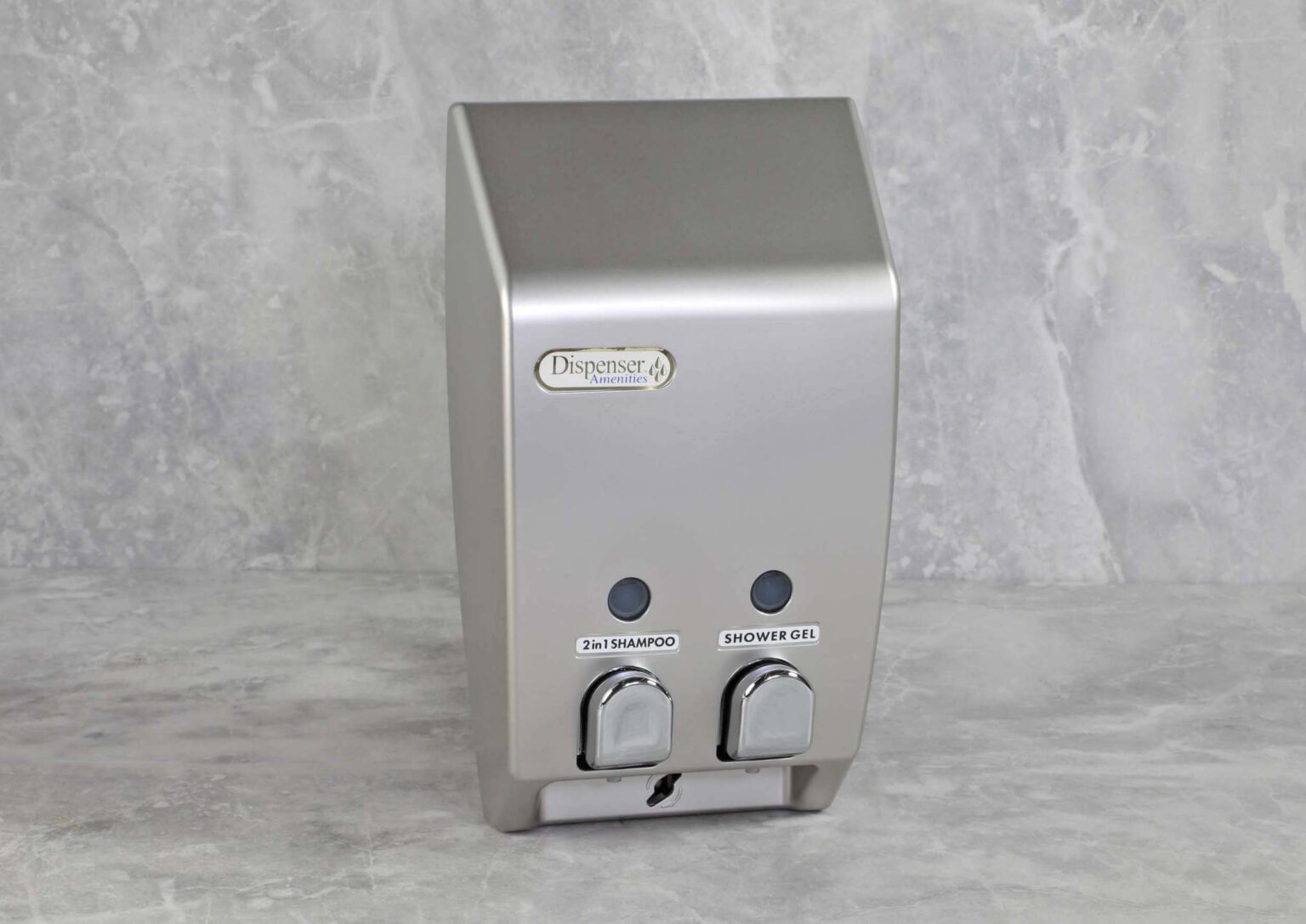 Classic Dispenser II Satin Silver with Chrome Button - USDispenser
