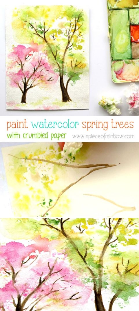 spring inspired watercolor painting ideas