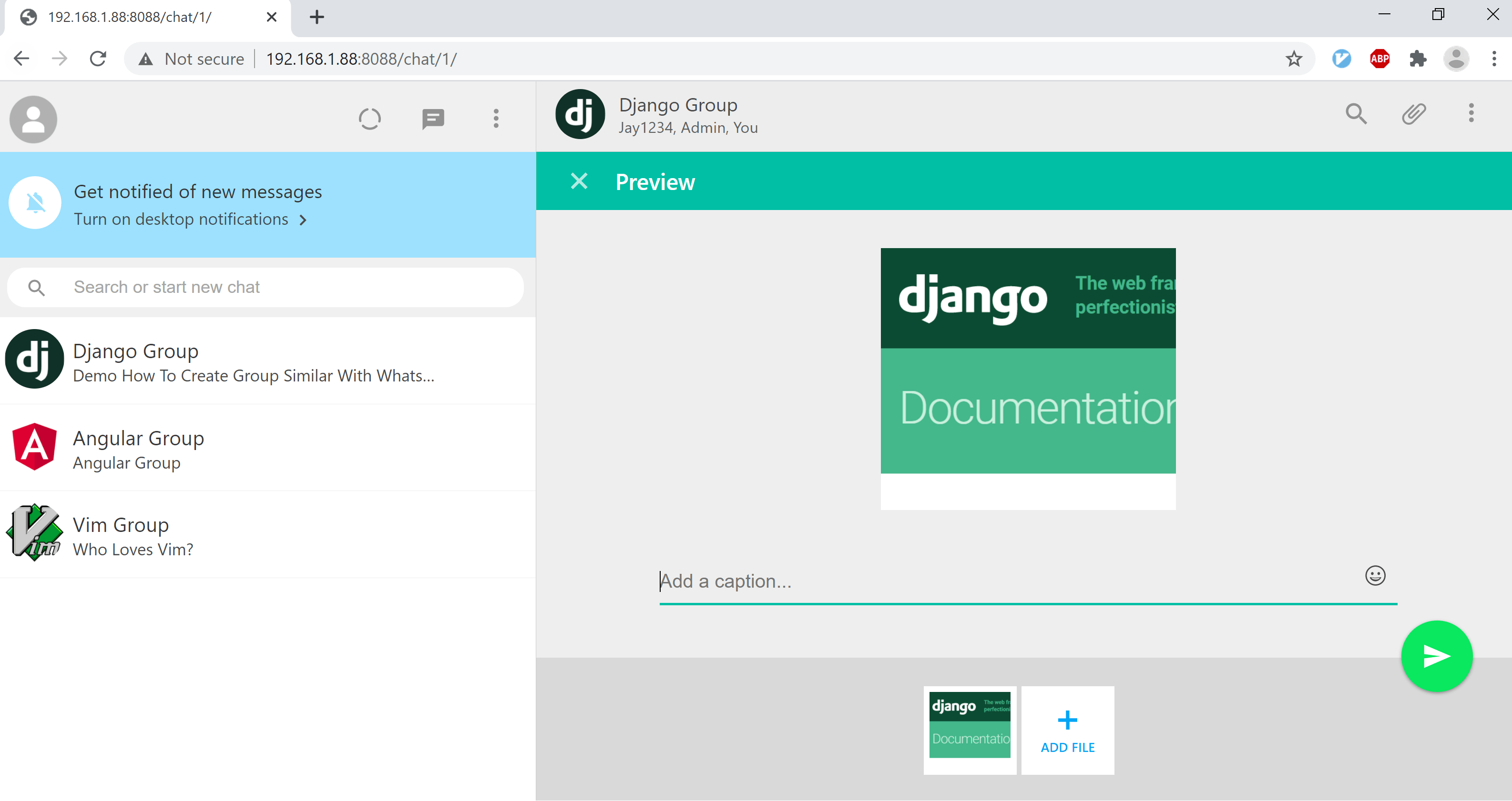 Github Josnin Django Whatsapp Web Clone A Whatsapp Web Clone Chat Application For Those Developers That Like To Use Django Channel For Handling Websocket Request