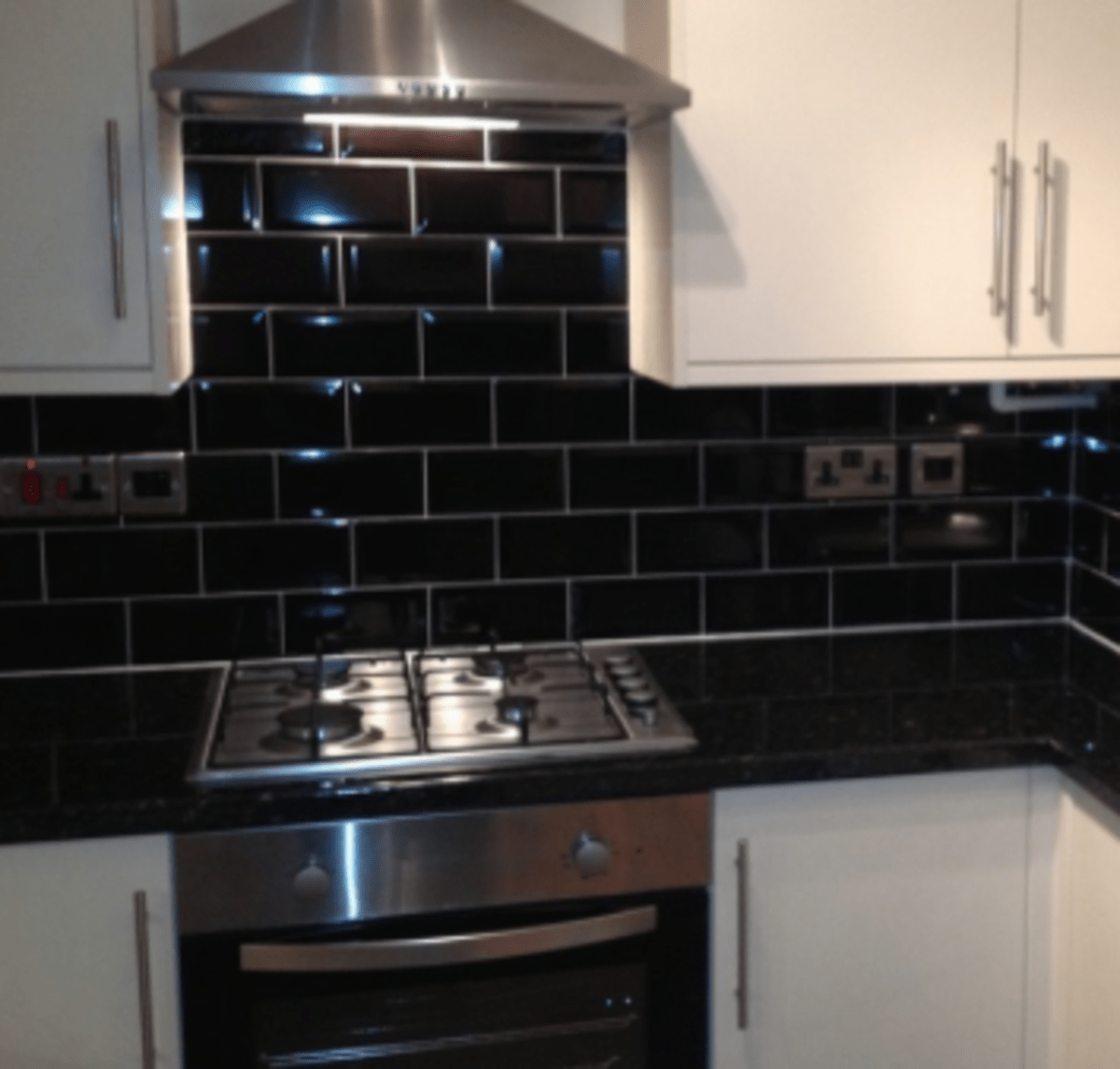 pattern tile walls, and have cabinets without backing so ...