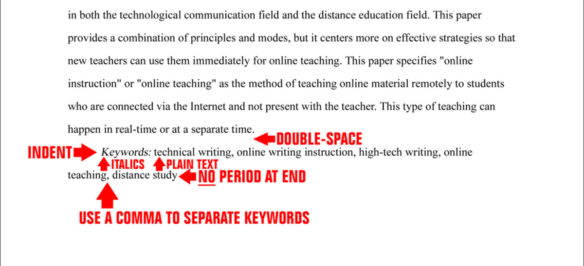 Format the abstract page in apa style, 6th edition
