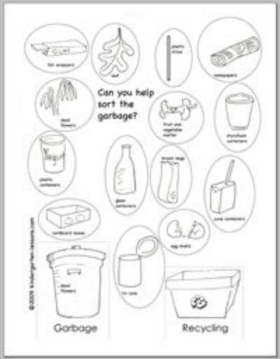 recycling worksheets for kids hubpages