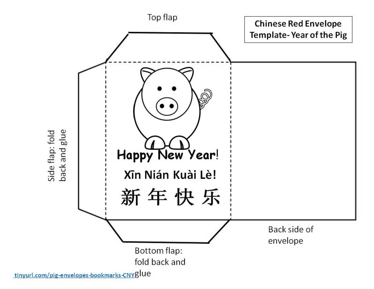 printable envelopes and bookmarks for year of the pig