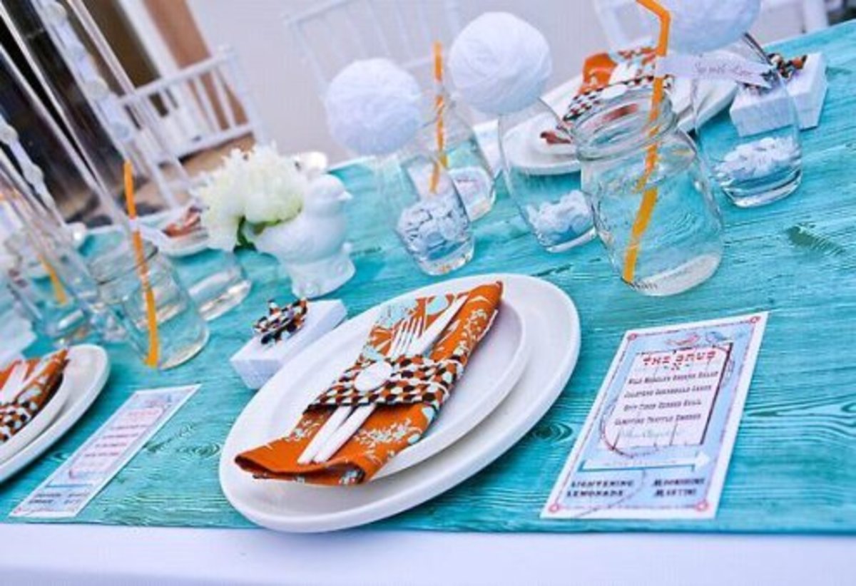 Festive blue and orange wedding ideas: wedding color combos
