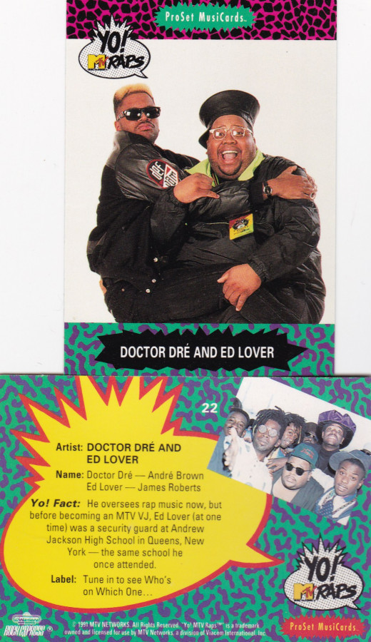 Mtv raps teamed up with proset musiccards to make yo! Yo! MTV Raps - The Complete Set of 150 ProSet MusiCards from 1991 and VIDEO!