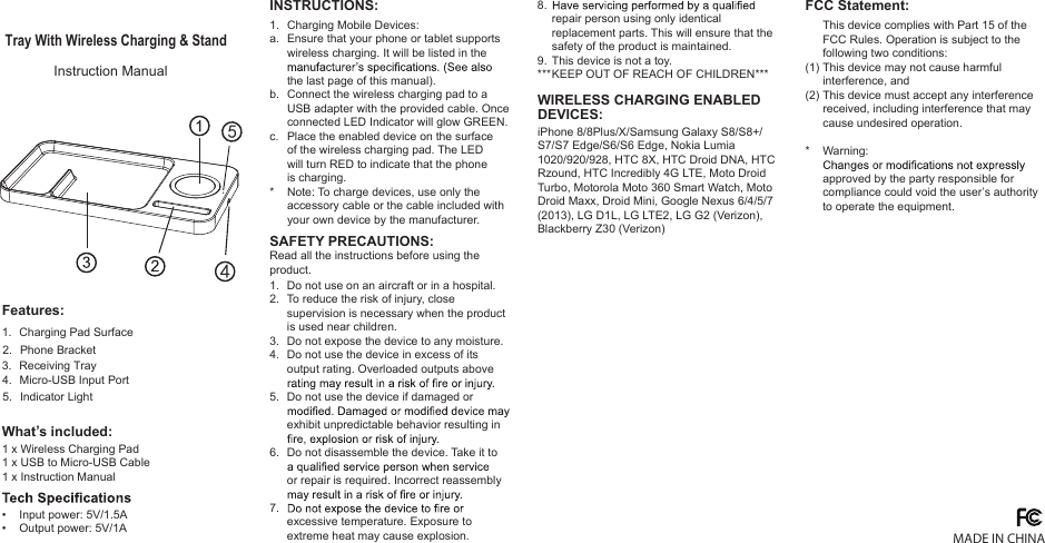 Choose from one of our collections: Anhui Inno Sign 24399 Tray With Wireless Charging Phone Stand User Manual Manual