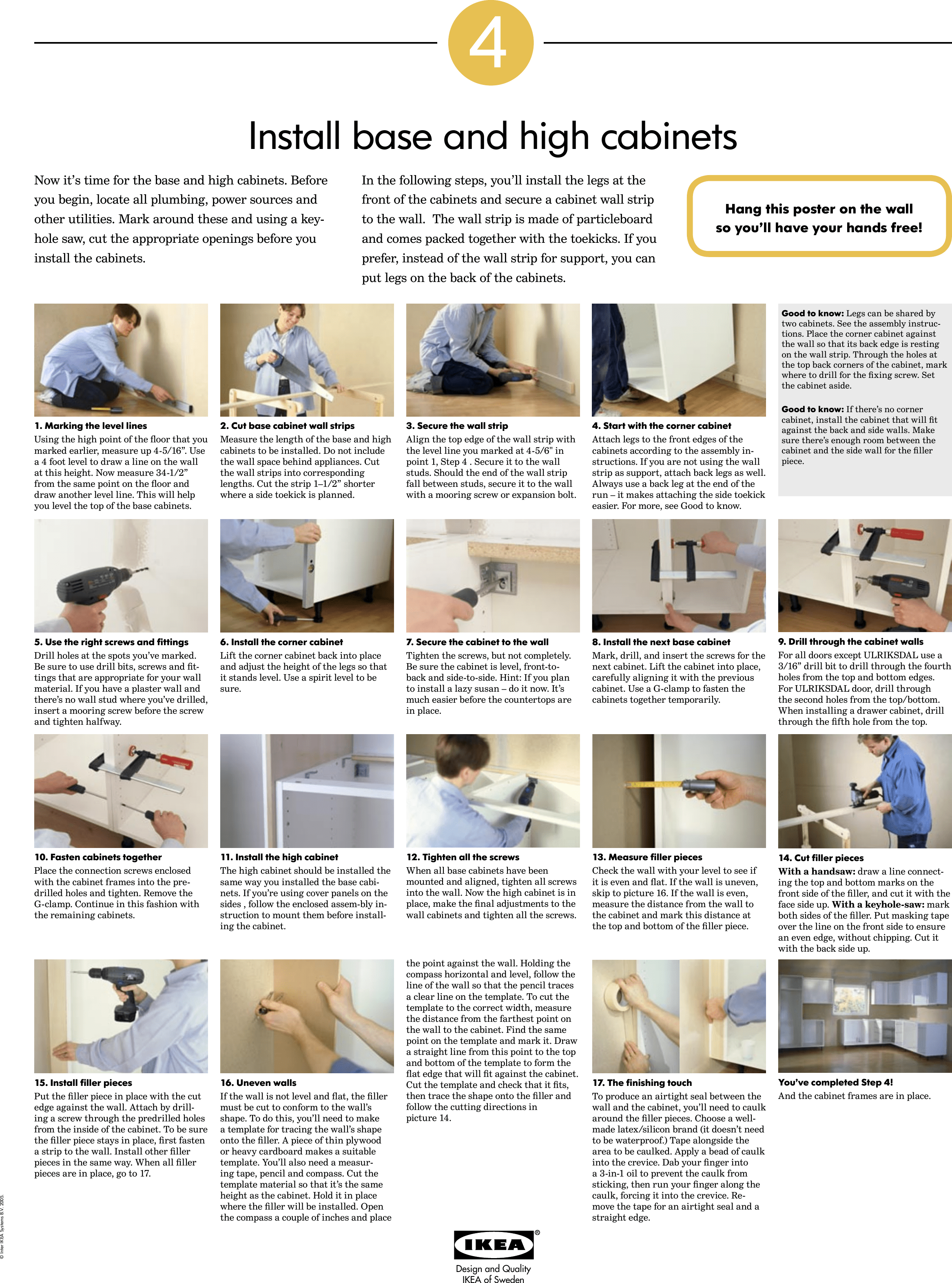 A kitchen cabinet valance is a piece of wood that hangs in the space between two other cabinets. Ikea Kitchen Installation Step By Poster Assembly Instruction Step3 Na