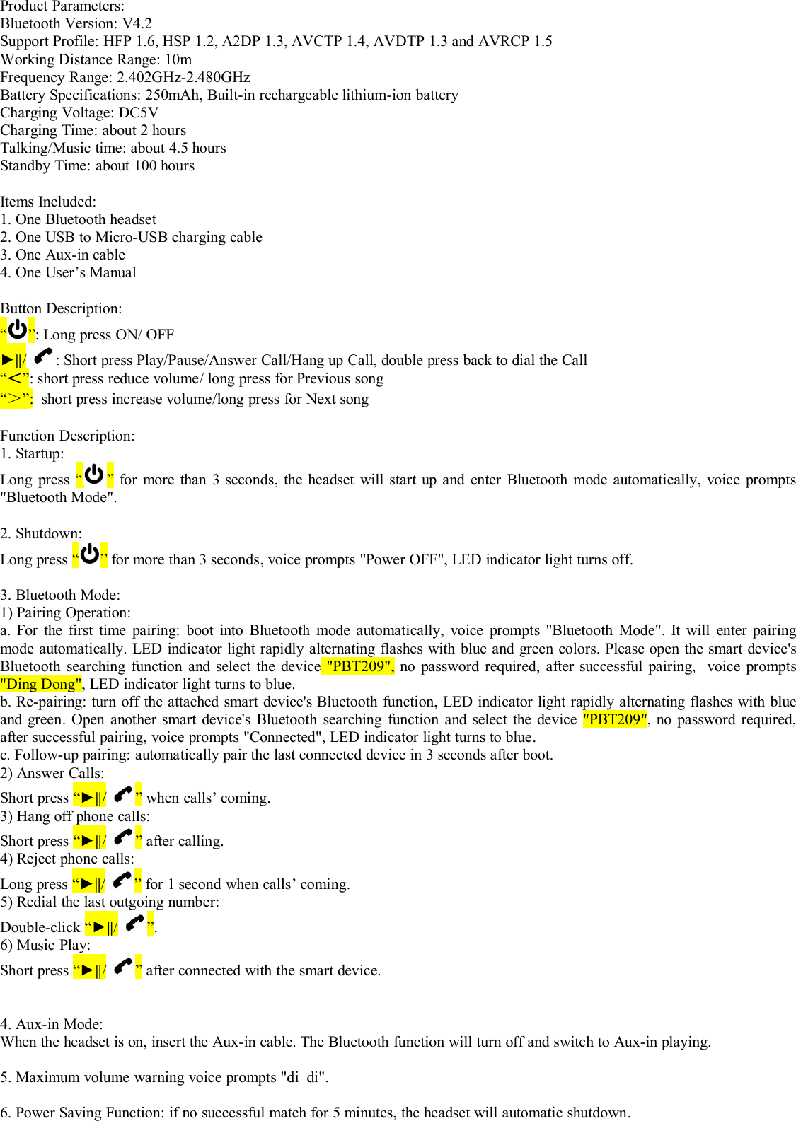 Roystyle Technology Bt088 Bluetooth Headphone User Manual