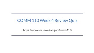 Comm 110 week 4 review quiz at emaze presentation