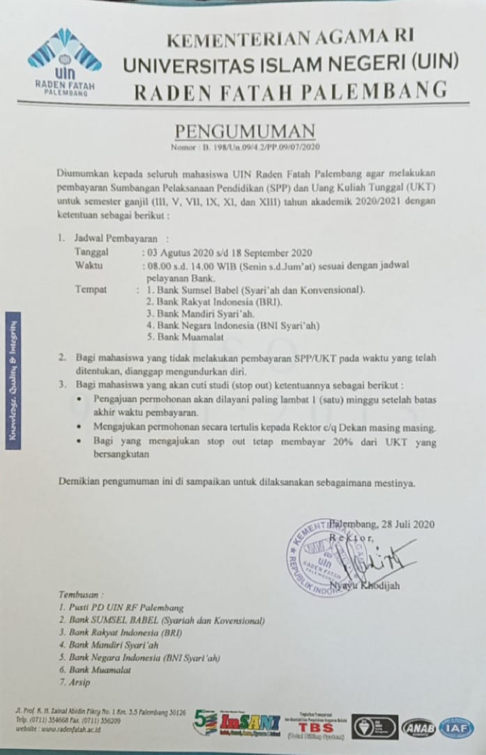 Semester ganjil tahun akademik 2020/2021. July 2020 Fushpi