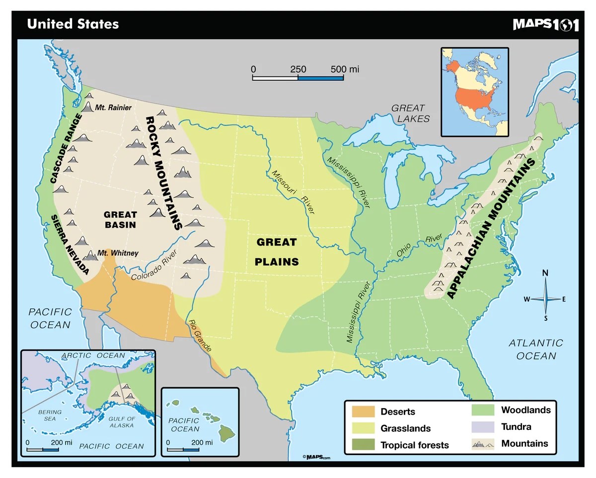 Printable Physical Us Map For Kids Printable US Map Primary Level United States Physical Mad Maps.webp