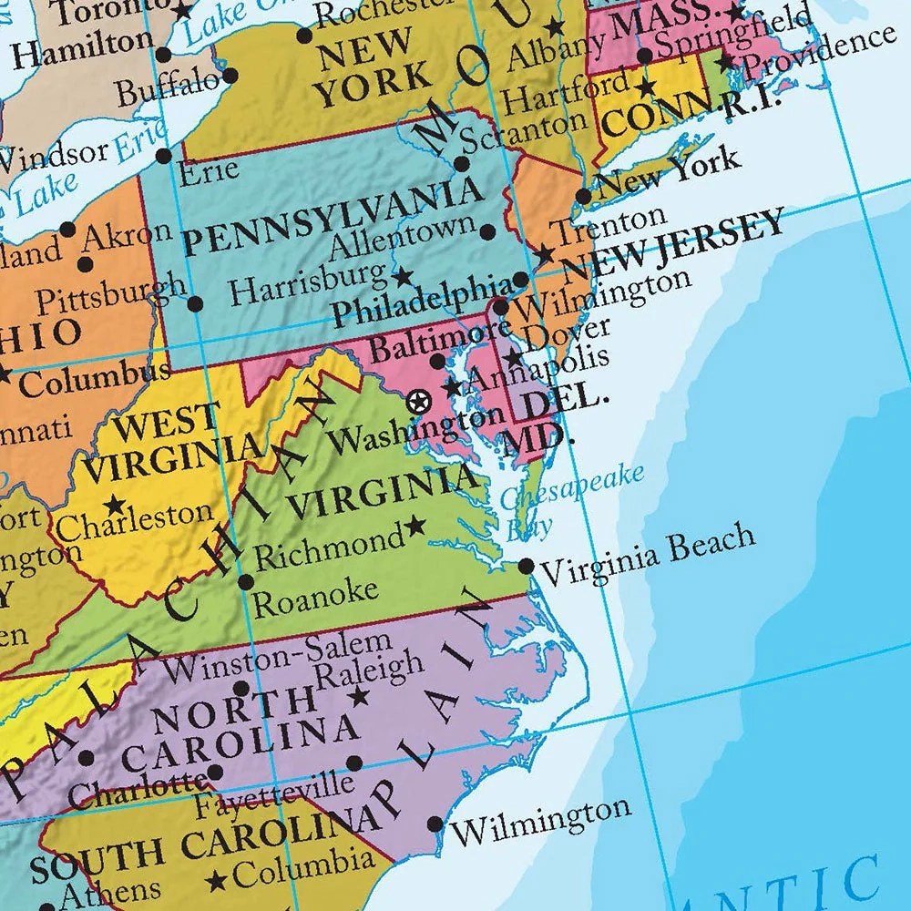 Printable Map Of The Eastern 1 2 Us With Major Cities Printable US Map Printable Usa Map For Education Ultimate Globes Us Map 25.webp