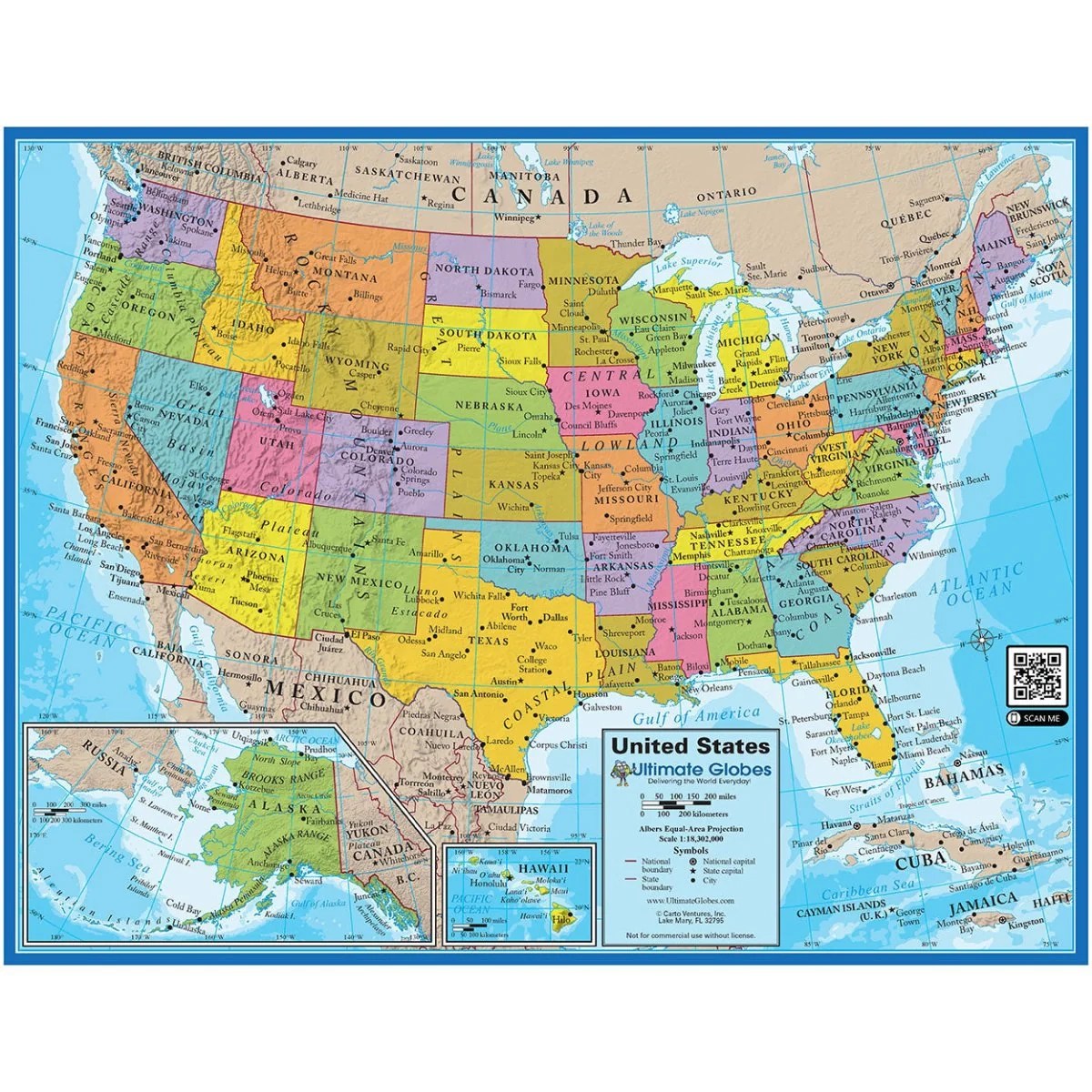 Large Printable US Map Pdf Printable US Map Printable Usa Map For Education Ultimate Globes Us Map 4.webp