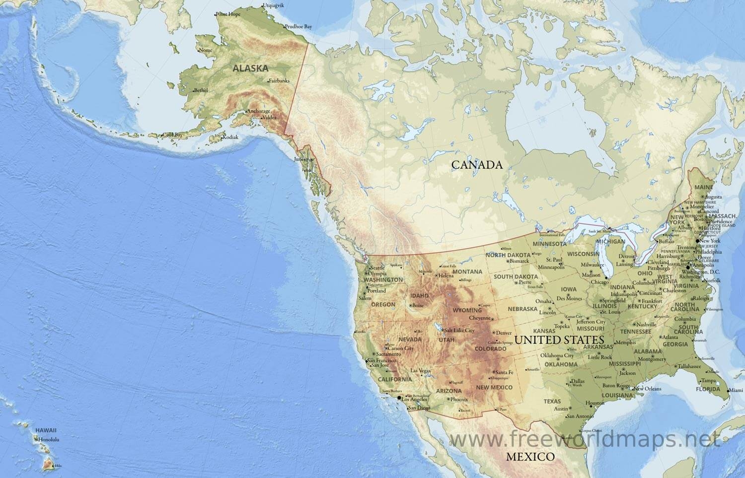 Printable Map Of Us Mountain Ranges Printable US Map United States Physical Map 3 