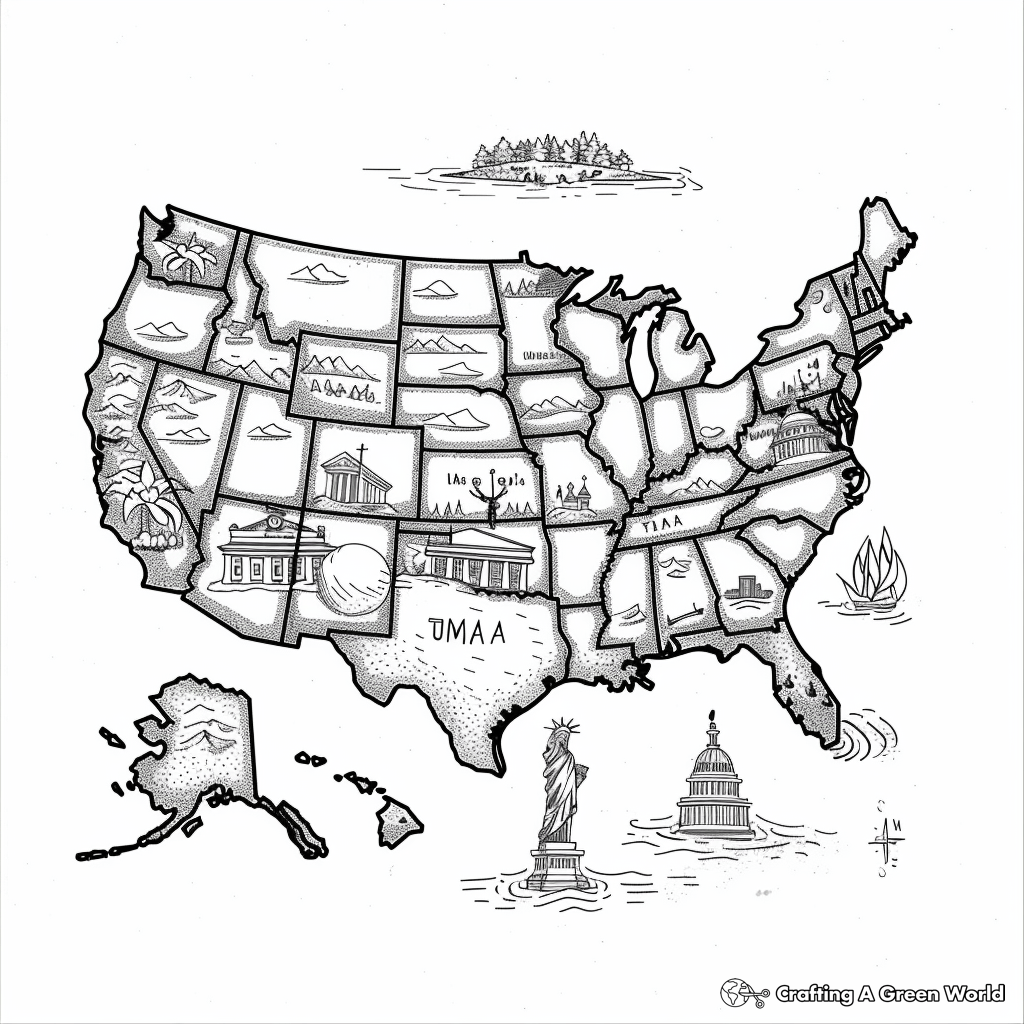 Free Printable US Map To Color Printable US Map Us Map Coloring Pages Free Printable 7 