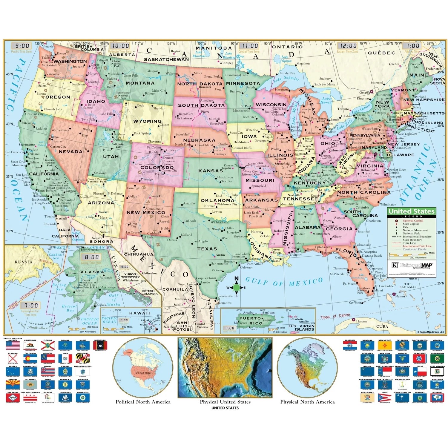 Printable US Map With Longitude And Latitude Lines Printable US Map Us Primary Wall Map Shop Classroom Maps Ultimate Globes 1.webp