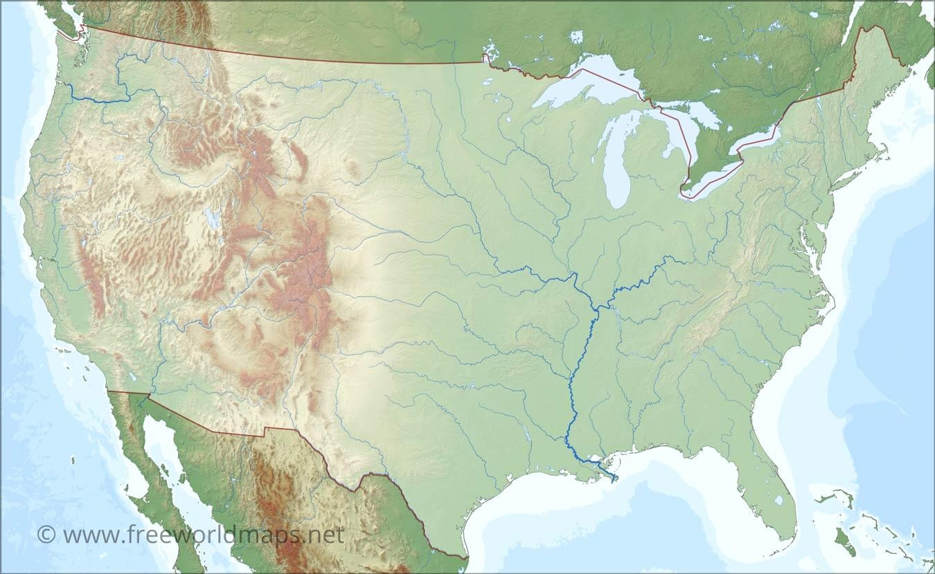 Printable Us Map With Rivers Printable US Map Us Rivers Map 3 
