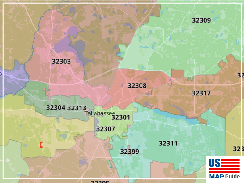 Tallahassee FL Zip Code Map 14 Zip Codes US Map Guide Printable Tallahassee Fl Zip Code Map 