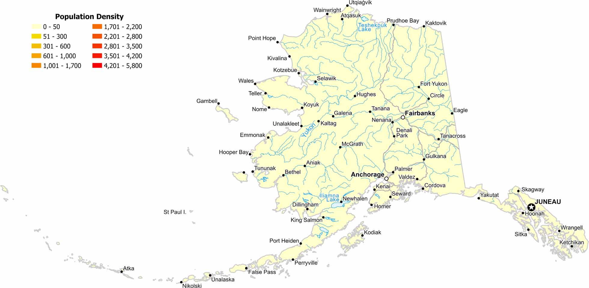 US Population Density Map US Maps Alaska Population Density Map 
