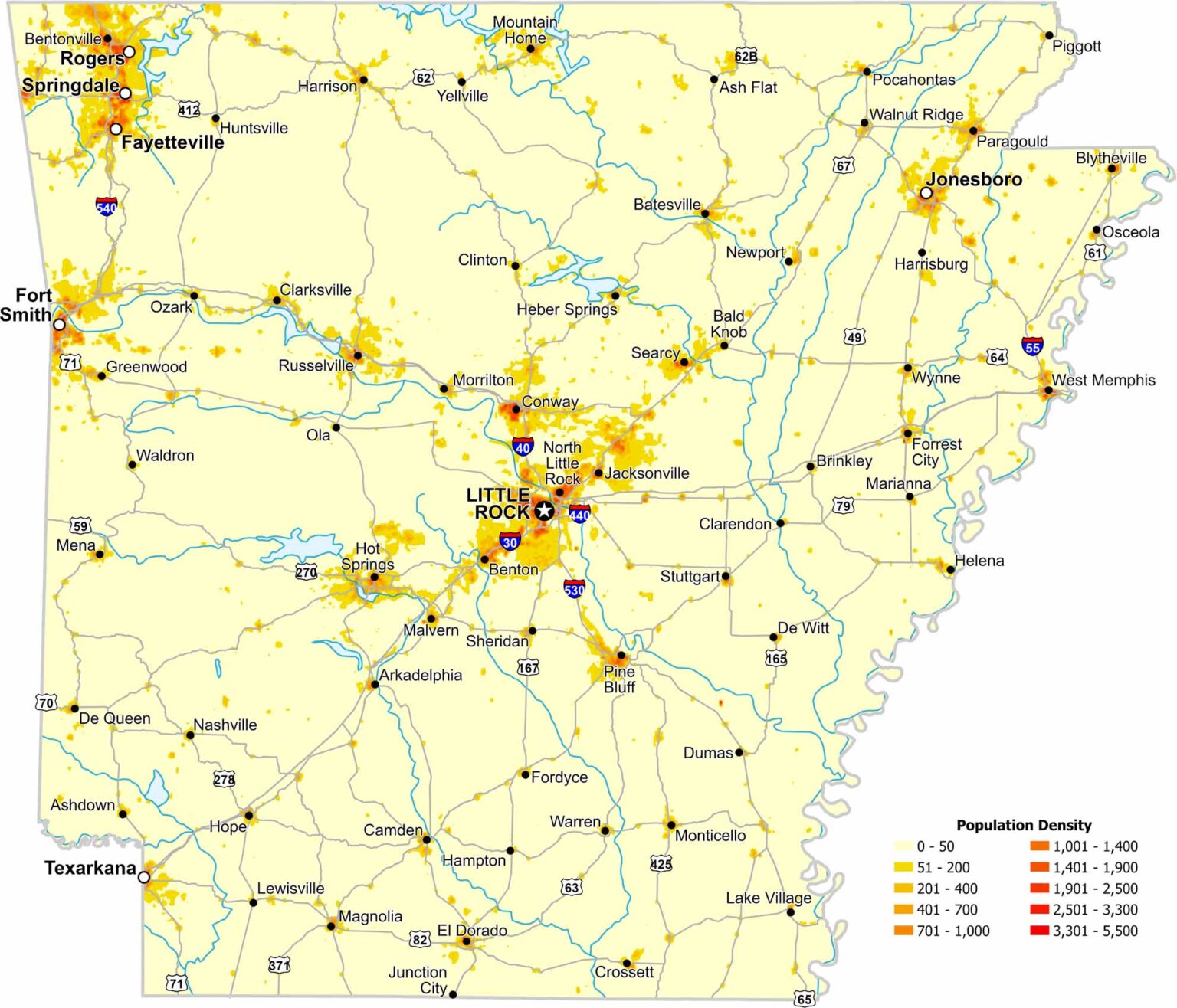 Arkansas Zip Code Map US Maps Arkansas Population Density Map 1536x1316 
