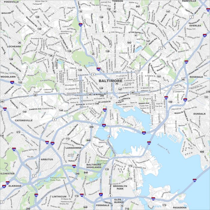 Map Of Maryland US Maps Baltimore Map Maryland 700x700 
