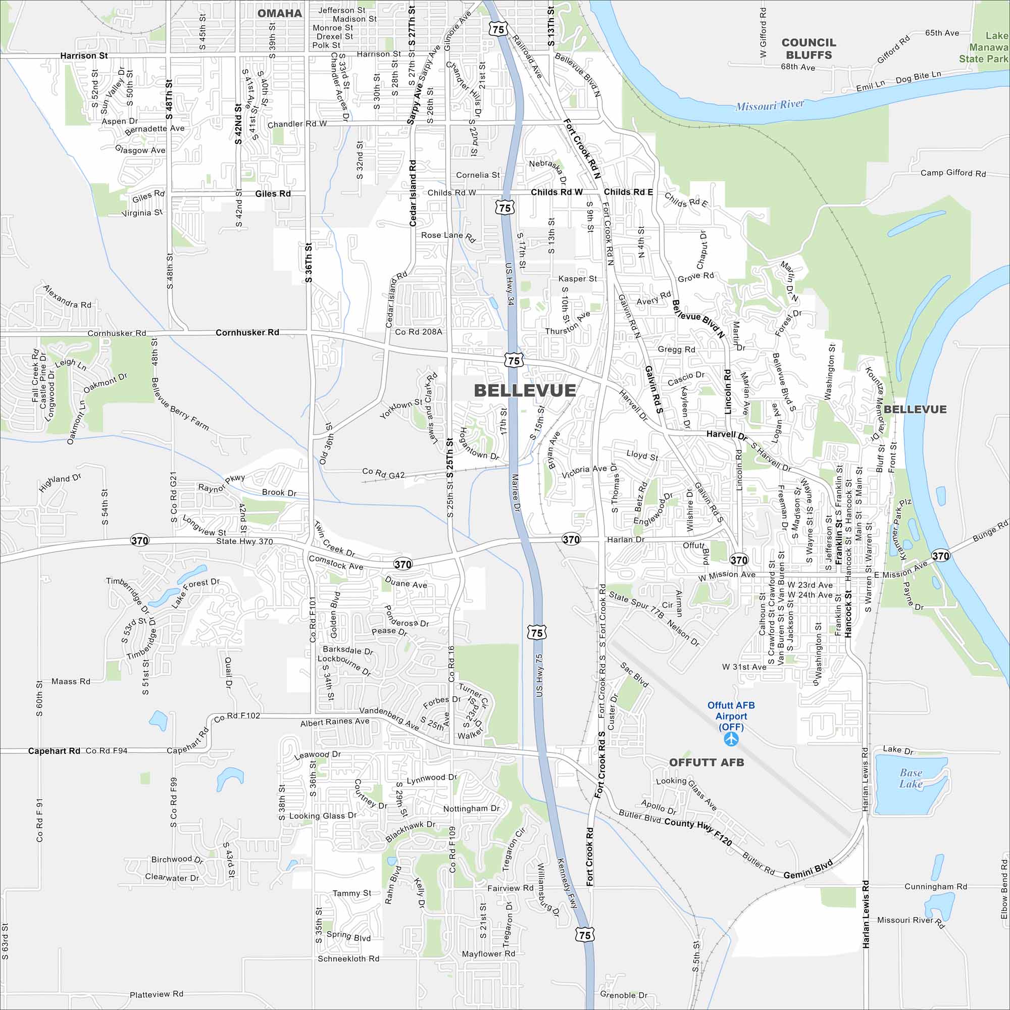 Map Of Omaha Nebraska US Maps Bellevue Map Nebraska 