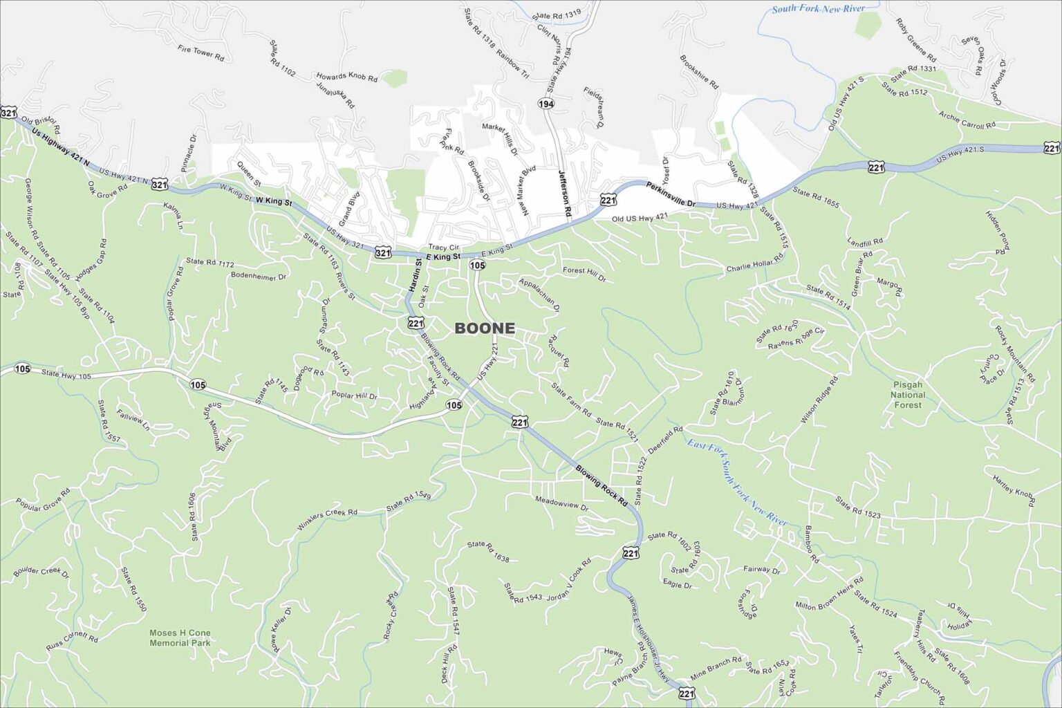 Map Of Boone North Carolina US Maps Boone Map North Carolina 1536x1024 