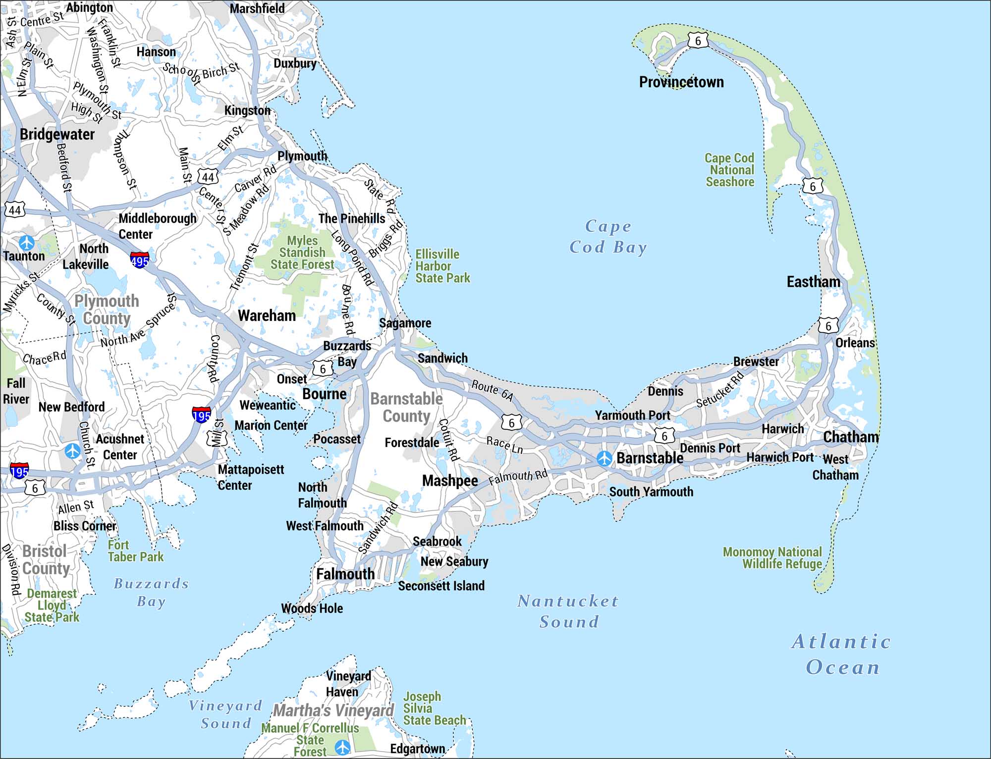 Cape Cod Map US Maps Cape Cod Map 