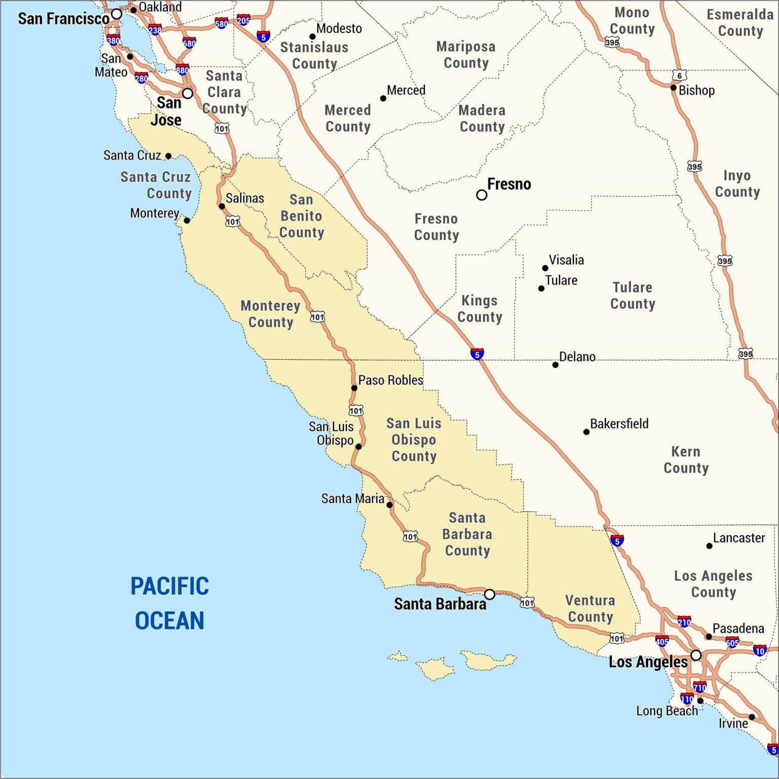 Emerald Coast Map US Maps Central Coast Map 1536x1536 