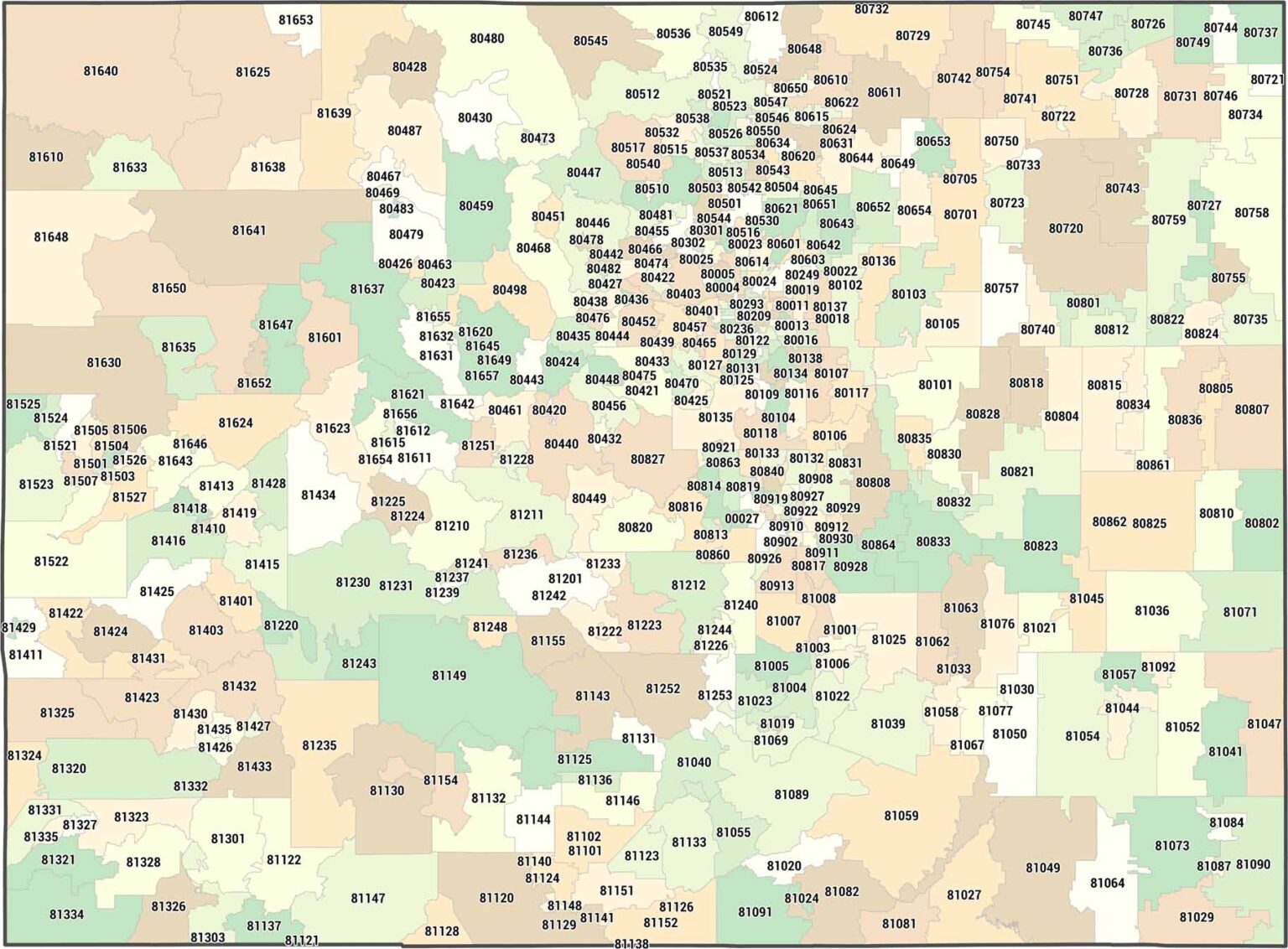 Colorado National Parks And Forests Map US Maps Colorado Zip Code Map 1536x1132 