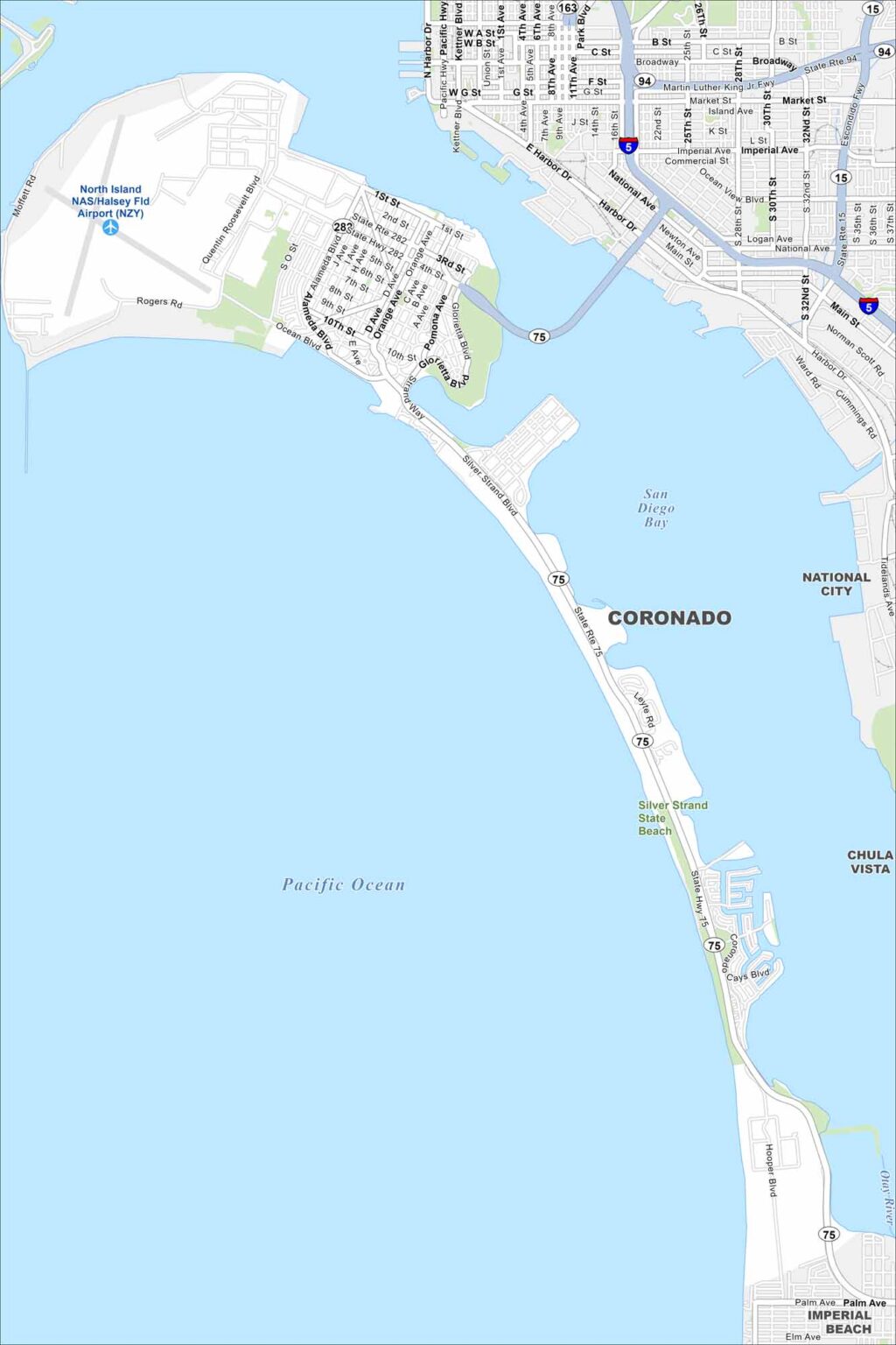 Map Of Coronado California US Maps.