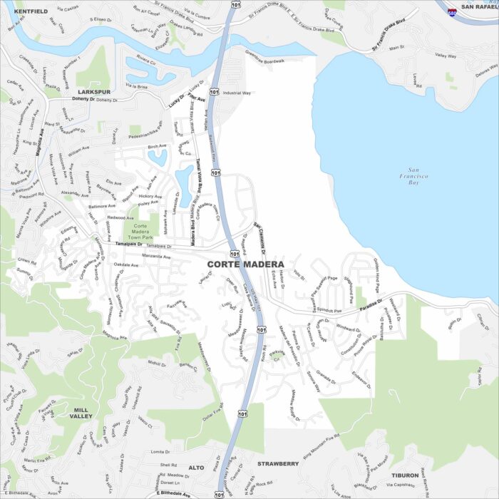 Map Of Corte Madera California US Maps Corte Madera Map California 700x700 